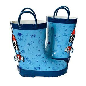 Mucky Wear  size 4T Kids' Rain boots Rocket 3 D  Space planets New